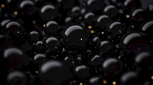黑色球体微观视觉画面