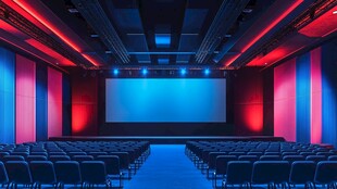 现代炫酷的空旷放映厅