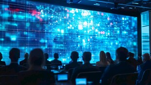 科技会议现场 众人观大屏