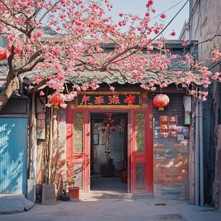 古巷花绽处 中式风情浓