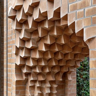 砖砌立体几何艺术墙面