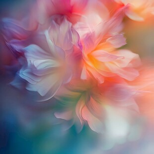 梦幻柔美花朵抽象艺术图