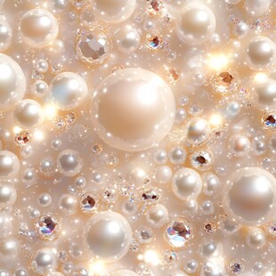 梦幻珍珠与璀璨宝石纹理