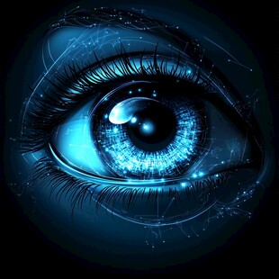 科技感梦幻蓝色眼眸