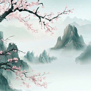 春日山景图 繁花映翠峰