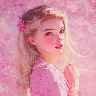 春日粉系少女浪漫写真