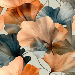 银杏叶抽象艺术图案设计