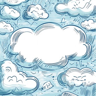 手绘卡通云朵背景图案