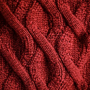 红色针织纹理特写