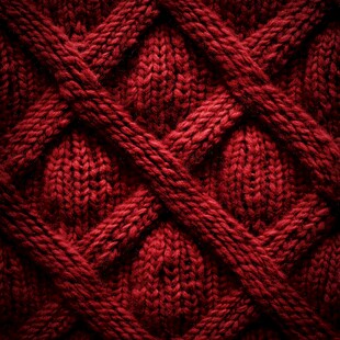 深红针织纹理特写