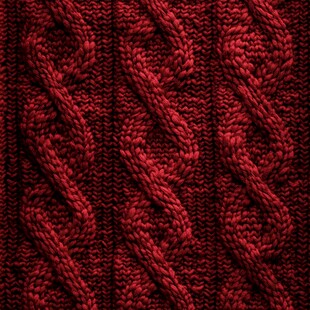 深红针织毛衣纹理细节