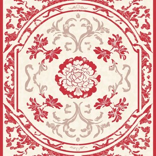 中式古典花卉地毯图案设计