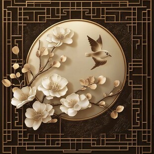 中式花鸟图 典雅装饰画