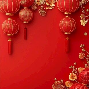 喜庆红灯笼装点红火背景
