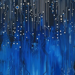 科技风蓝色电路板抽象图案