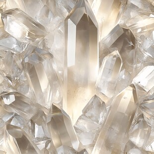 晶莹剔透的天然水晶晶体