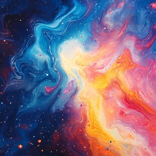 梦幻星云色彩艺术画作