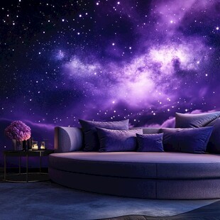 梦幻紫星空客厅温馨场景