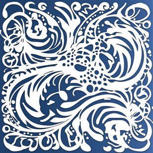 蓝白抽象花纹装饰图案