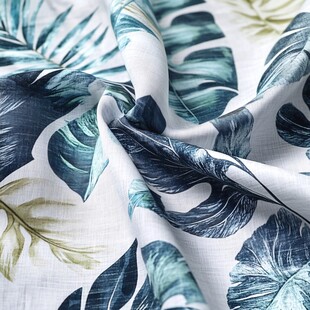 热带植物印花布料纹理