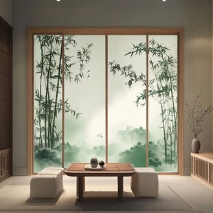 中式茶室竹景窗景之美