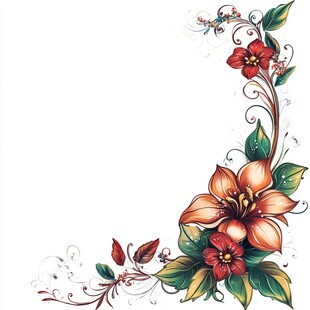 花卉边角装饰插画图案