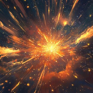 宇宙能量爆发绚丽场景