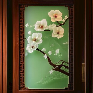 中式玉雕花饰精美门景