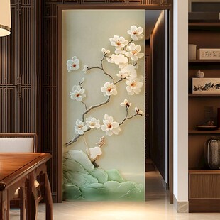 中式玄关玉兰花装饰画