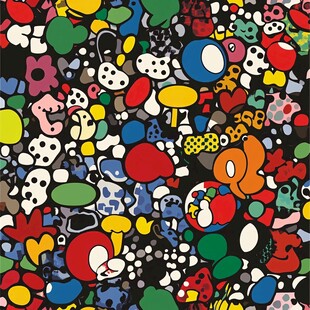 多彩卡通图案抽象艺术背景