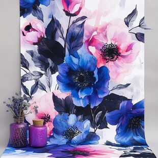 水彩花卉图案 浪漫装饰风