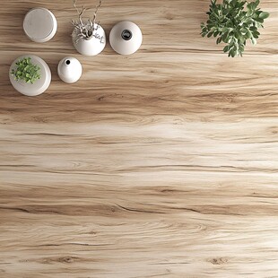 木质桌面的绿植摆件装饰