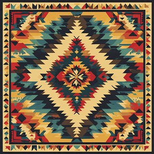 民族风几何图案精美地毯