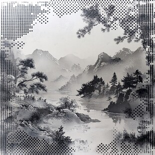 水墨山水意境图