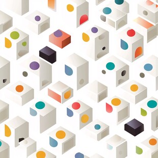 多彩几何立方体图案背景