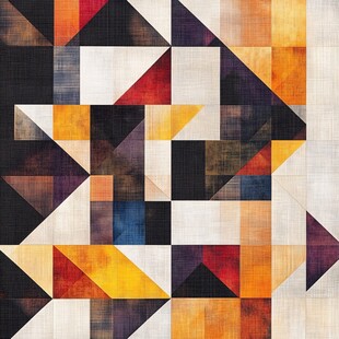 几何拼接多彩抽象图案