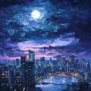 月夜下的璀璨都市景观