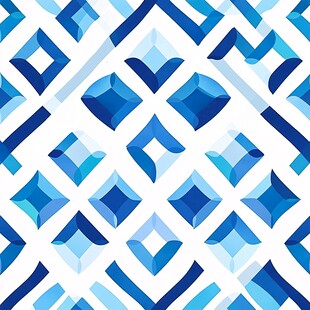 蓝白几何无缝图案纹理