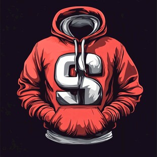 红色连帽卫衣图案设计