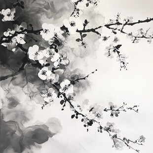 水墨梅花图