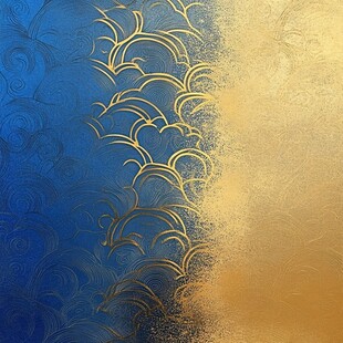 蓝金渐变云纹华丽背景图