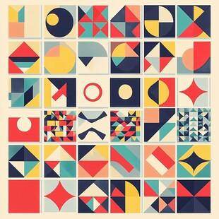 几何图形拼接抽象艺术图案