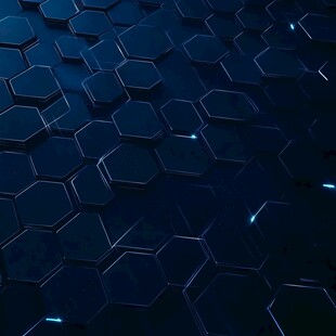 科技感六边形深蓝色背景图