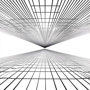 黑白线条构成的空间透视