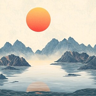 日出山水间 静谧自然景
