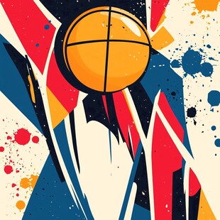 动感篮球艺术插画
