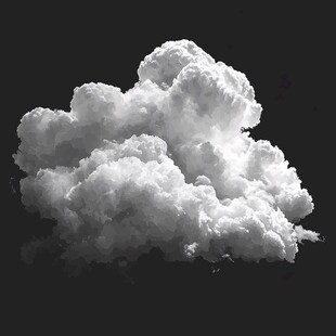 孤立云朵 黑白极简画面