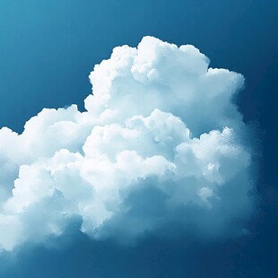 梦幻蓝天中的蓬松云朵