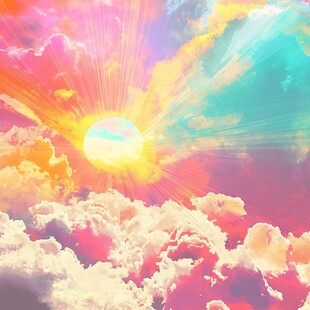 梦幻绚丽的日出天空景象