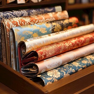 精美中式花纹布料展示
